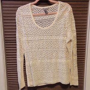 Bass Ivory Lace Knit Top